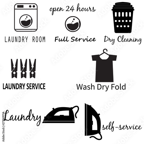 Laundry Room icon on white background. flat style. Laundry Machine icon for your web site design, logo, app, UI. set of  laundry logos. dry cleaning service sign.
