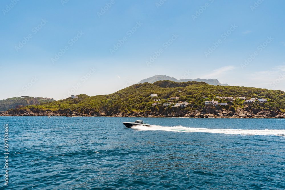 Ischia island in Italy, view from the sea