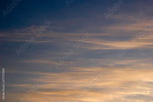 The sky at sunset with orange clouds. Background, texture © Alluriana