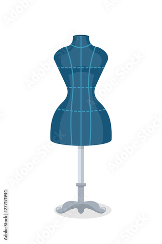 Sewing mannequin flat vector illustration