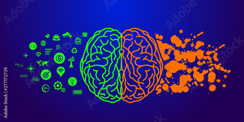 The creative human brain grand vector illustration.