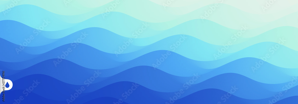 Water surface. Blue abstract background. Vector illustration for design.