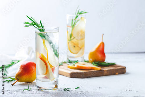 Summer drinks, rosemary pear cocktails. photo