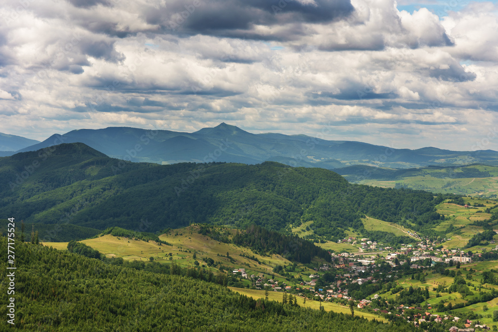 Beautiful views on the ridge Borzhava, which is in the Ukrainian Carpathian mountains