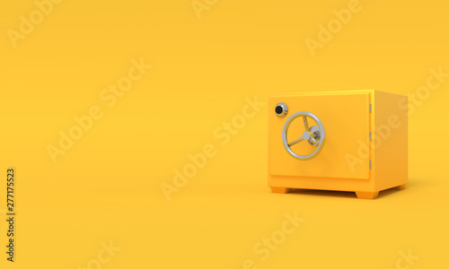Vintage safe deposit. Illustration with empty place for text. 3D rendering photo