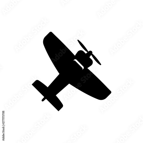 Small plane vector illustration. Single engine propelled aircraft.