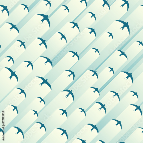 Seamless abstract background with martlets (swallow).