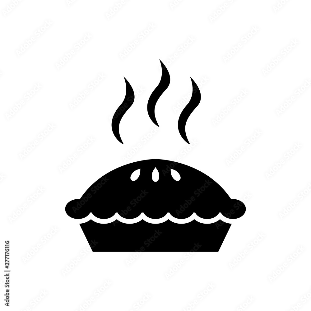 Pie Icon Flat Vector Illustration In Black On White Background EPS 10 