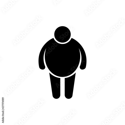 Overweight man symbol. Flat web icon, sign or button isolated on whte background. Collection modern trend concept design style vector illustration symbol. EPS 10