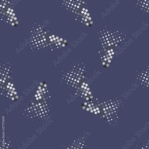 Abstract geometric monocrome halftone seamless pattern. Hipster fashion design print halftone background. Modern stylish texture. Repeating tiles from small triangles. © WI-tuss