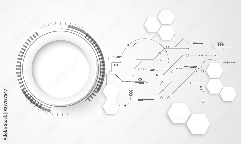 Abstract futuristic technology background with small electronic digital elements. Vector illustration.