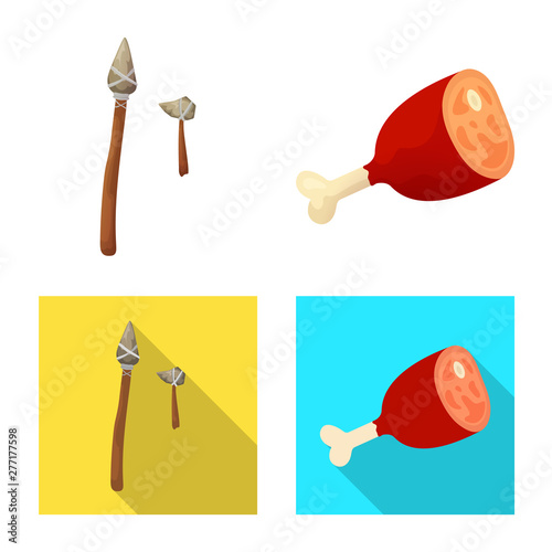 Isolated object of evolution and neolithic icon. Set of evolution and primeval stock symbol for web.