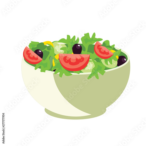 Delicious greek salad flat vector illustration