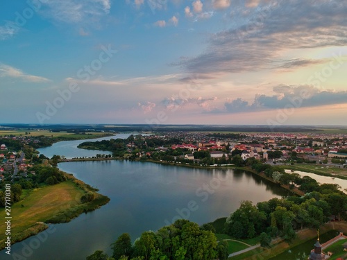 Aerial view of Nesvizh  Minsk region  Belarus