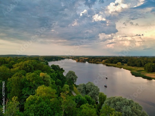 Fototapeta Naklejka Na Ścianę i Meble -  landscape with river and clouds