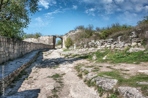 Cave city Chufut Kale, Bakhchisaray city, Crimea peninsula, Russia photo