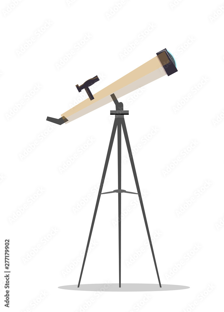 Telescope on tripod flat vector illustration Telescope on tripod flat vector illustration
