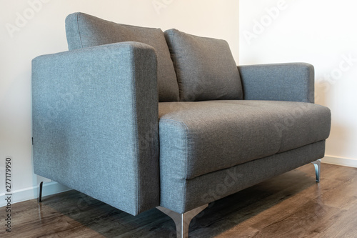 A grey sofa bed