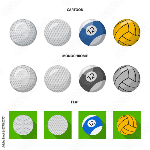 Vector illustration of sport and ball symbol. Set of sport and athletic stock symbol for web.