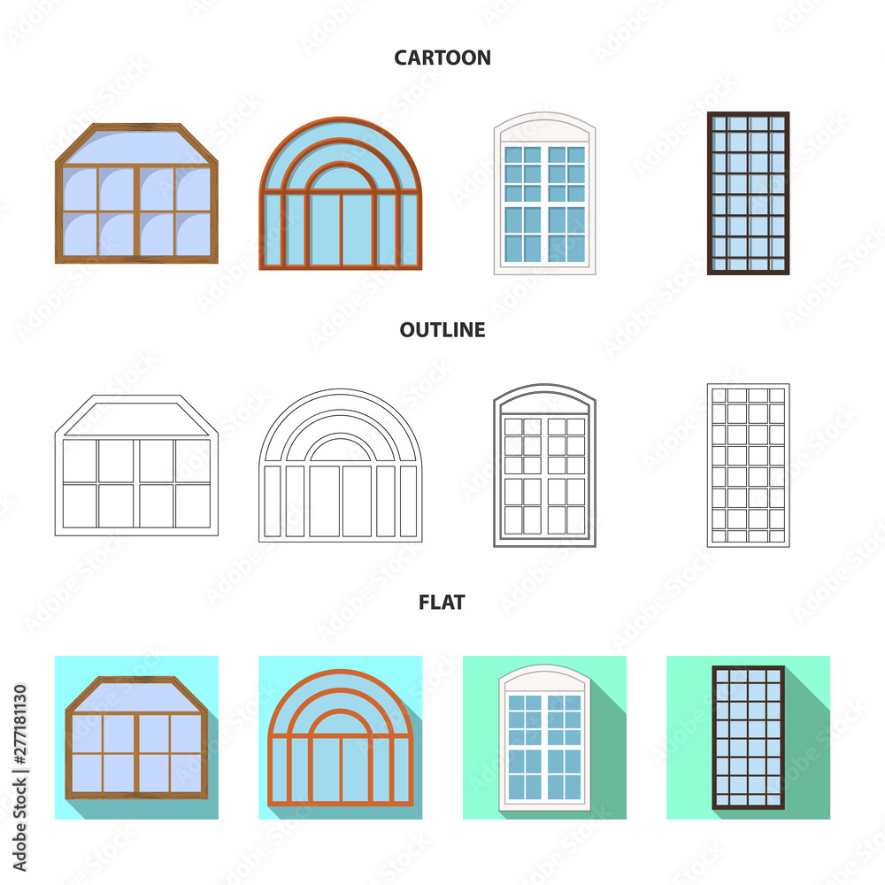 Vector design of door and front logo. Collection of door and wooden vector icon for stock.