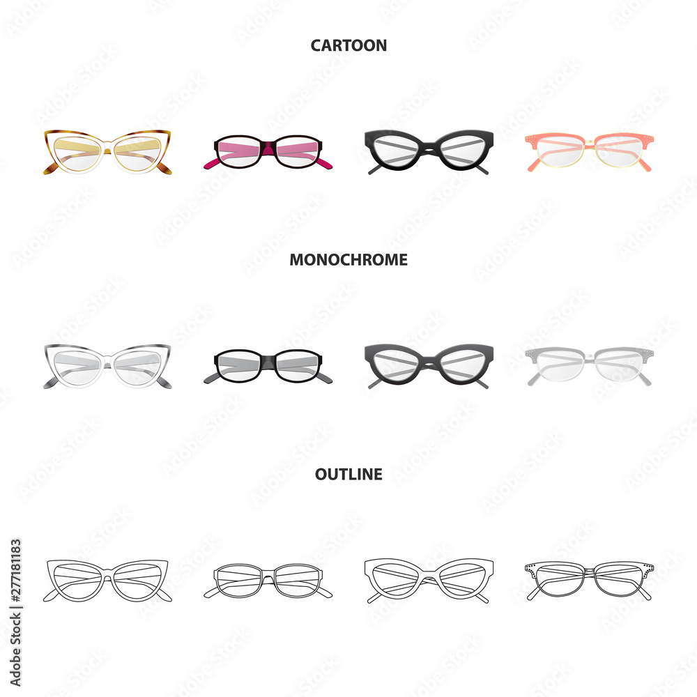 Vector design of glasses and frame logo. Collection of glasses and accessory vector icon for stock. Vector design of glasses and frame logo. Collection of glasses and accessory vector icon for stock.