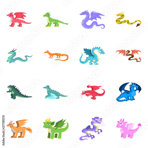 Vector design of creature and animal sign. Set of creature and medieval vector icon for stock.