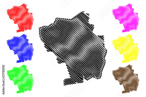 Goh-Djiboua District (Ivory Coast, Republic of Cote dIvoire) map vector illustration, scribble sketch Goh-Djiboua map....