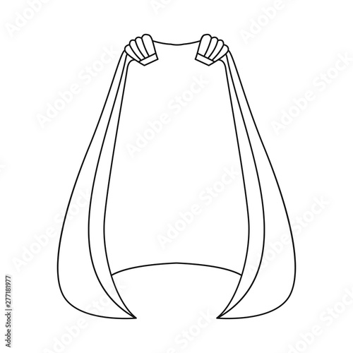 Vector design of cape and cloak symbol. Collection of cape and man stock vector illustration.