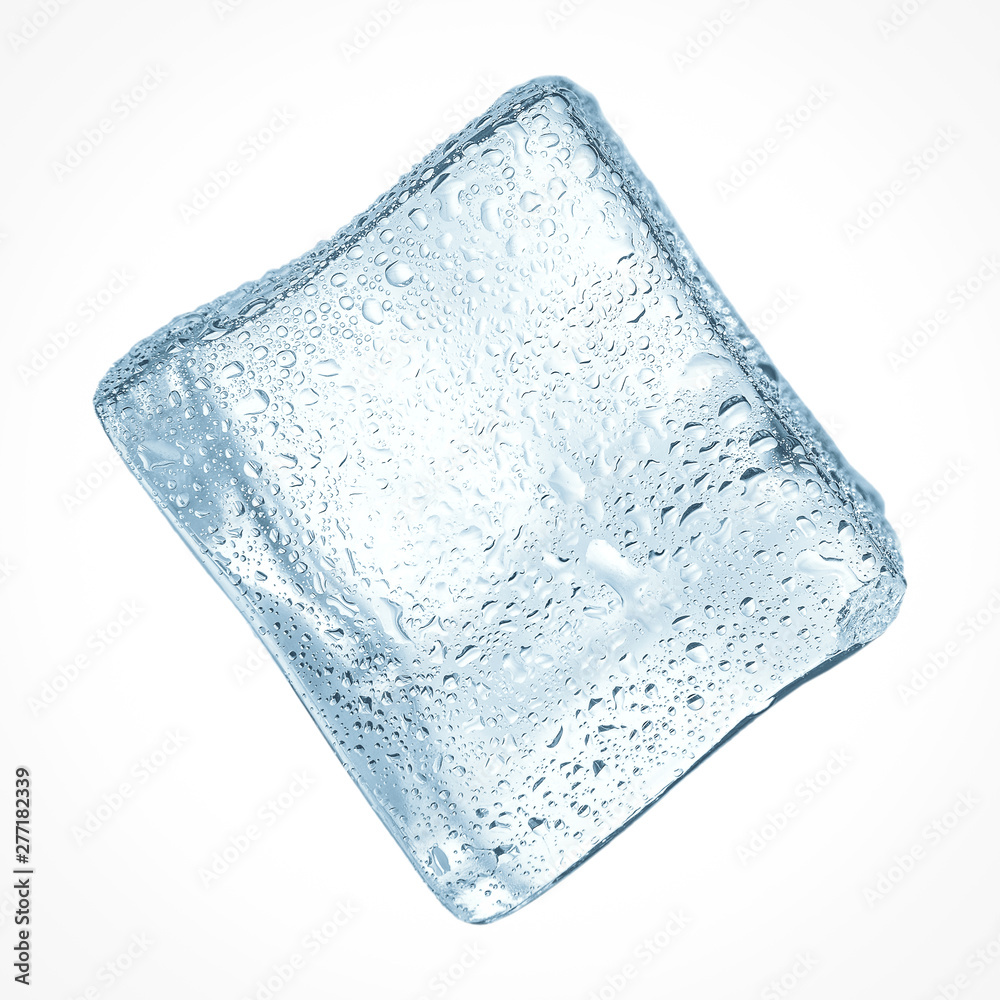 Cold ice cubes on white space Cold ice cubes on white space