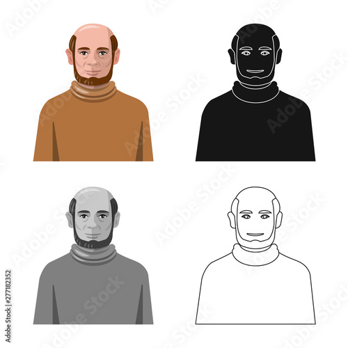 Vector design of hairstyle and profession sign. Collection of hairstyle and character stock vector illustration.