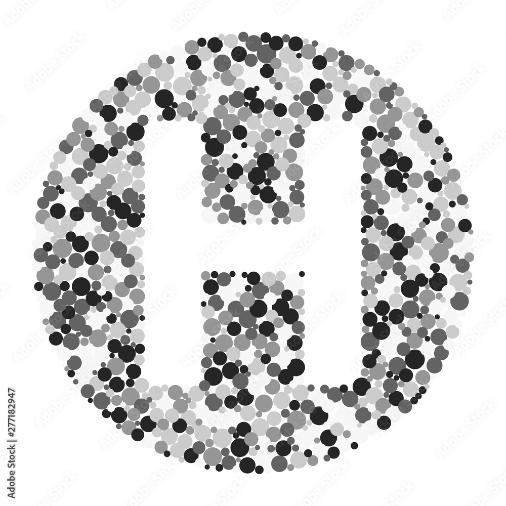 H letter color distributed circles dots illustration H letter color distributed circles dots illustration