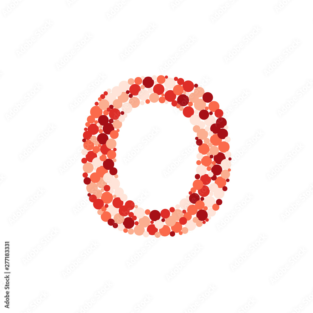 Obraz premium O letter color distributed circles dots illustration