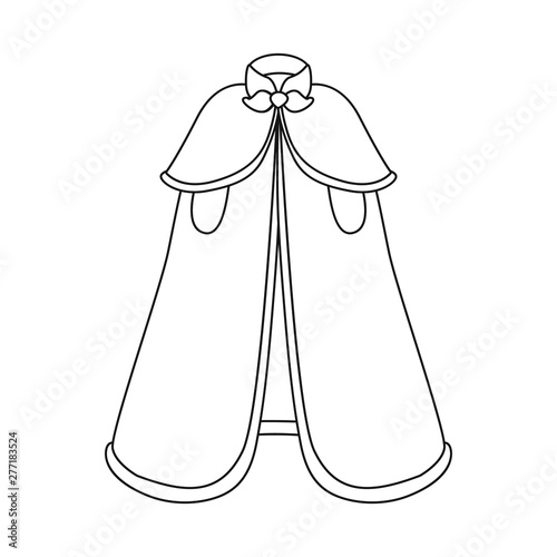 Vector illustration of cape and nobleman sign. Collection of cape and man stock symbol for web.