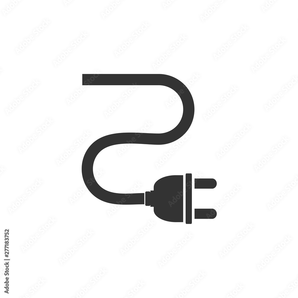 Vecteur Stock Plug Cable icon template black color editable. Plug Cable  symbol vector sign isolated on white background. Simple logo vector  illustration for graphic and web design. | Adobe Stock