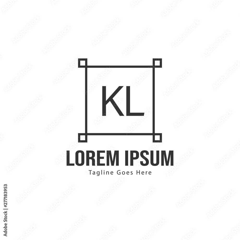 Initial KL logo template with modern frame. Minimalist KL letter logo vector illustration Initial KL logo template with modern frame. Minimalist KL letter logo vector illustration