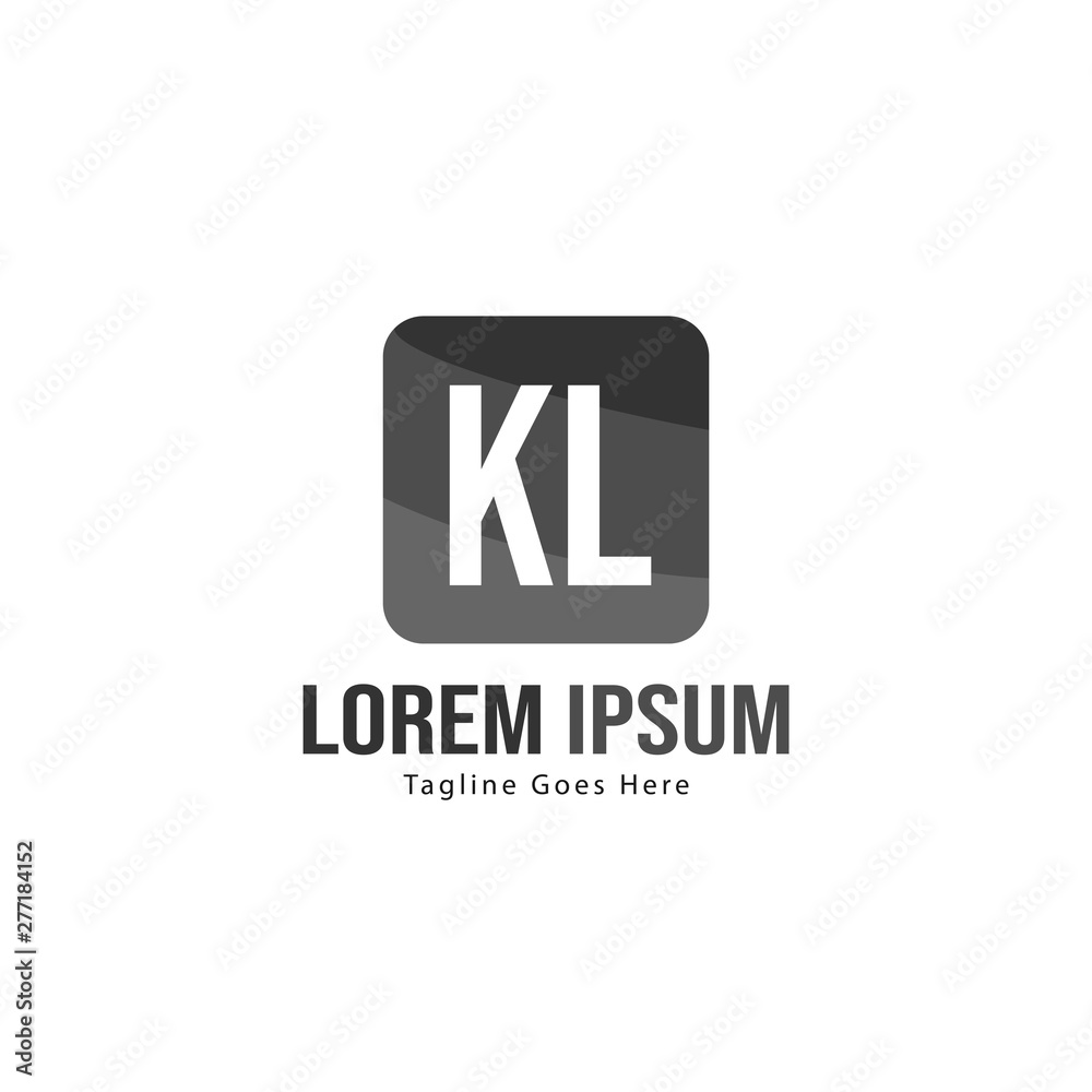 Initial KL logo template with modern frame. Minimalist KL letter logo vector illustration