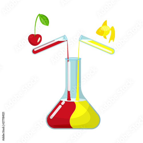 Isolated object of test and tube sign. Collection of test and chemical stock vector illustration.