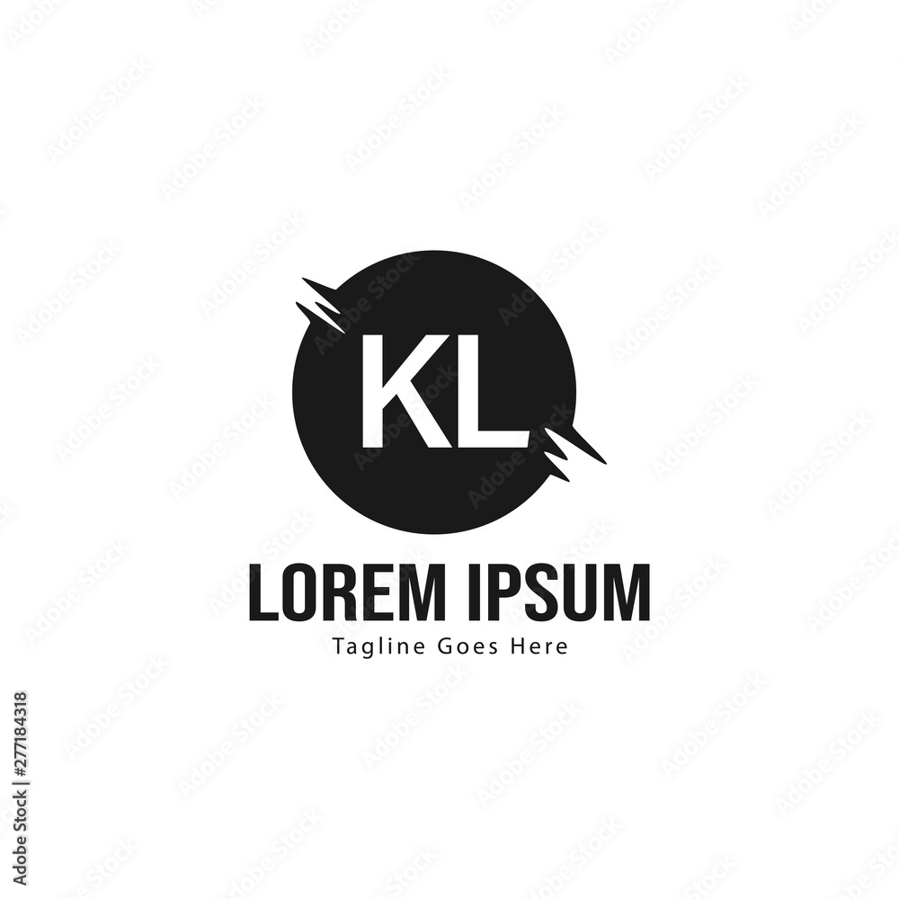 Initial KL logo template with modern frame. Minimalist KL letter logo vector illustration Initial KL logo template with modern frame. Minimalist KL letter logo vector illustration