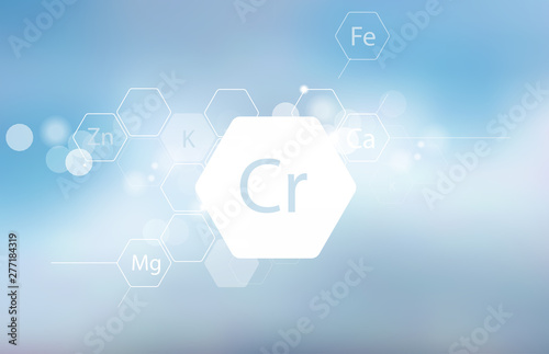 Chromium. Abstract composition with the scientific designation