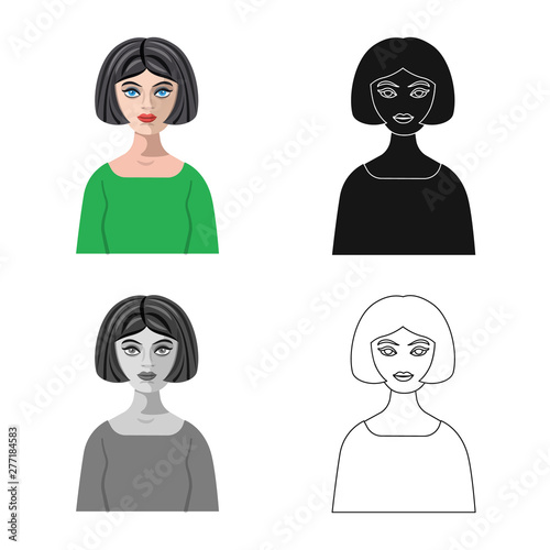 Isolated object of hairstyle and profession symbol. Collection of hairstyle and character vector icon for stock.