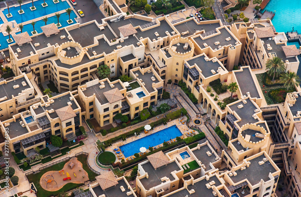 Fototapeta premium Dubai downtown streets and residential buildings