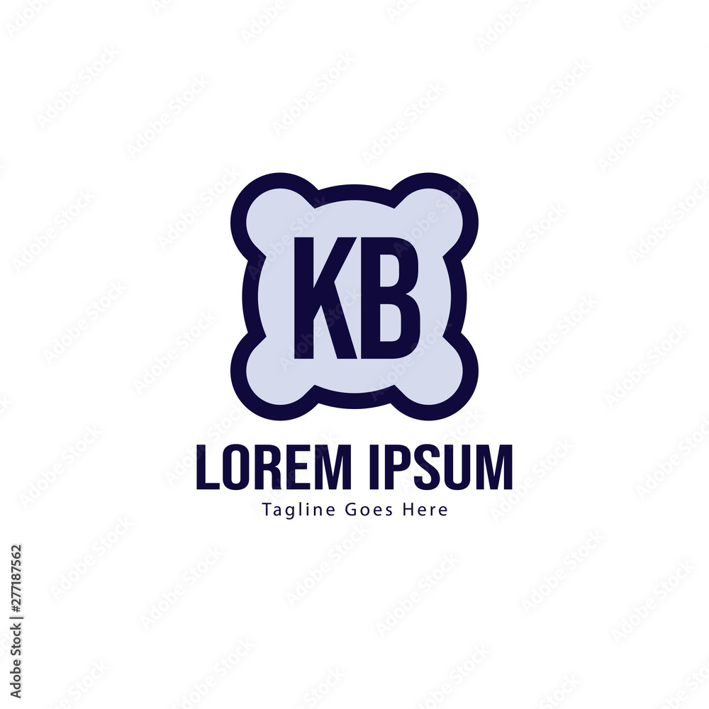 Fototapeta premium Initial KB logo template with modern frame. Minimalist KB letter logo vector illustration