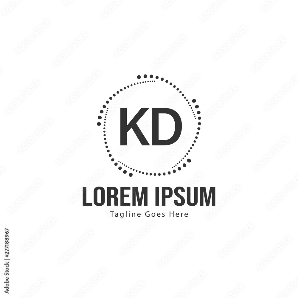 Initial KD logo template with modern frame. Minimalist KD letter logo vector illustration Initial KD logo template with modern frame. Minimalist KD letter logo vector illustration