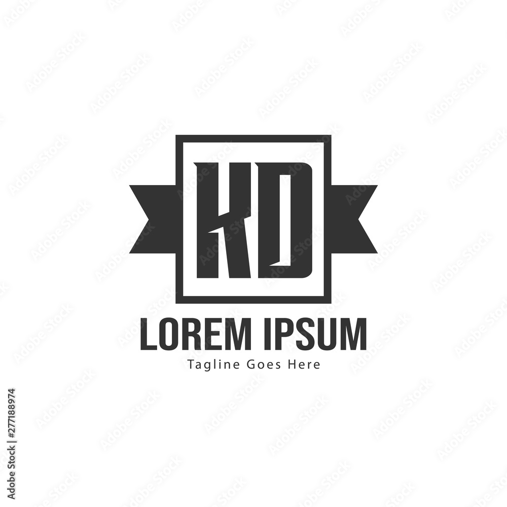 Initial KD logo template with modern frame. Minimalist KD letter logo vector illustration Initial KD logo template with modern frame. Minimalist KD letter logo vector illustration