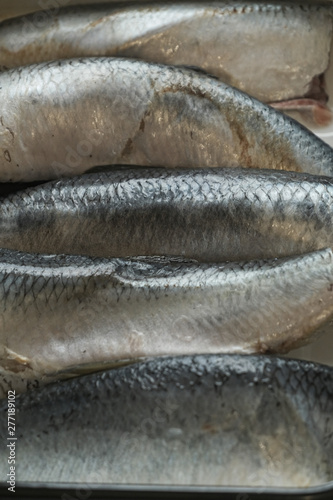 Carcasses of fatty delicious herring