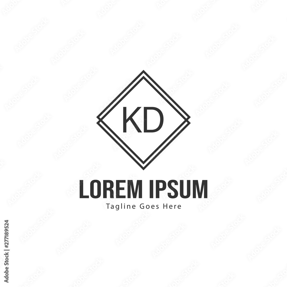 Initial KD logo template with modern frame. Minimalist KD letter logo vector illustration Initial KD logo template with modern frame. Minimalist KD letter logo vector illustration