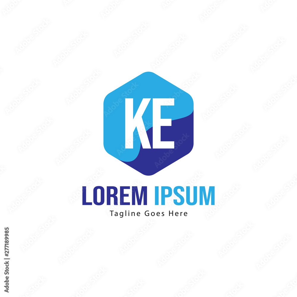 Initial KE logo template with modern frame. Minimalist KE letter logo vector illustration Initial KE logo template with modern frame. Minimalist KE letter logo vector illustration