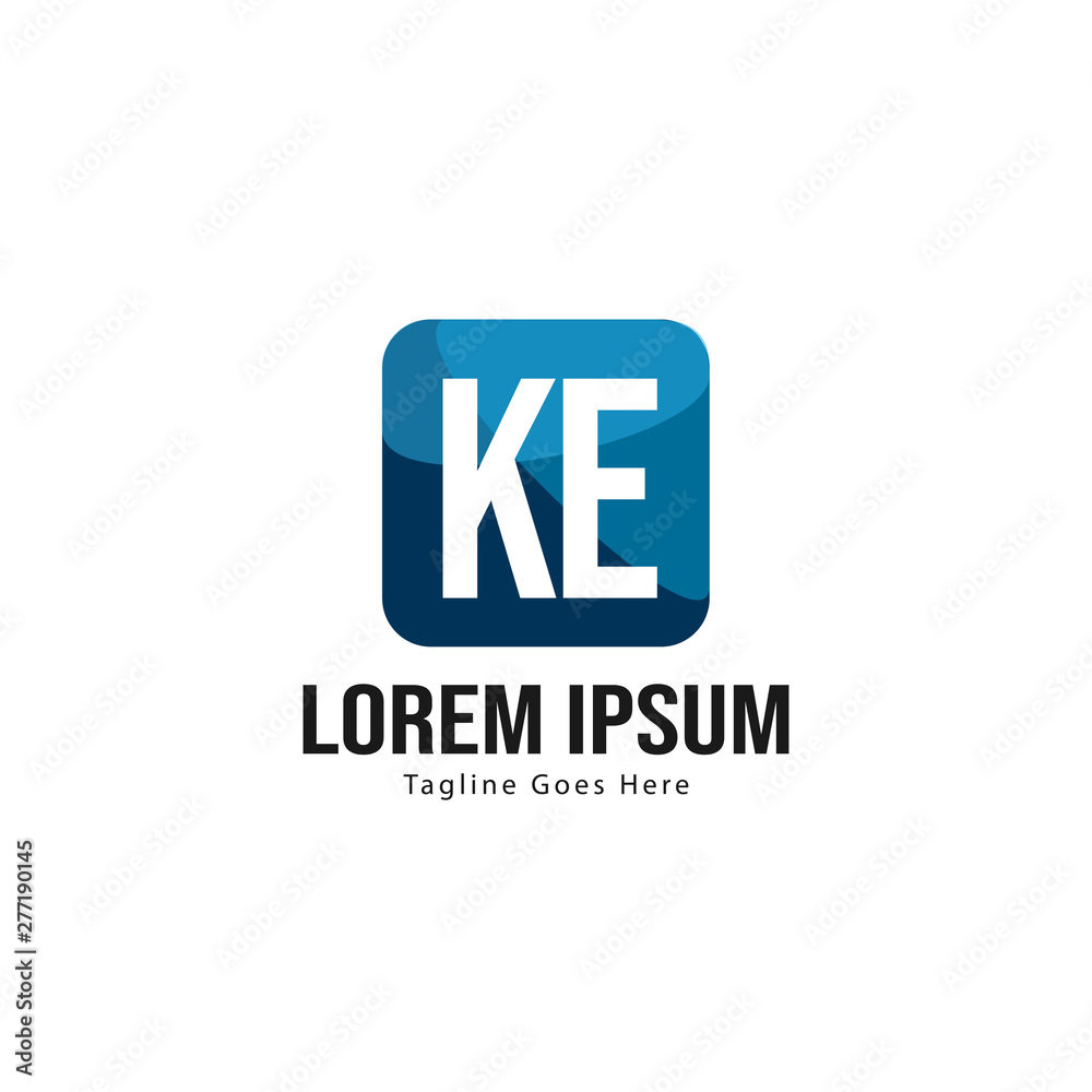 Initial KE logo template with modern frame. Minimalist KE letter logo vector illustration Initial KE logo template with modern frame. Minimalist KE letter logo vector illustration