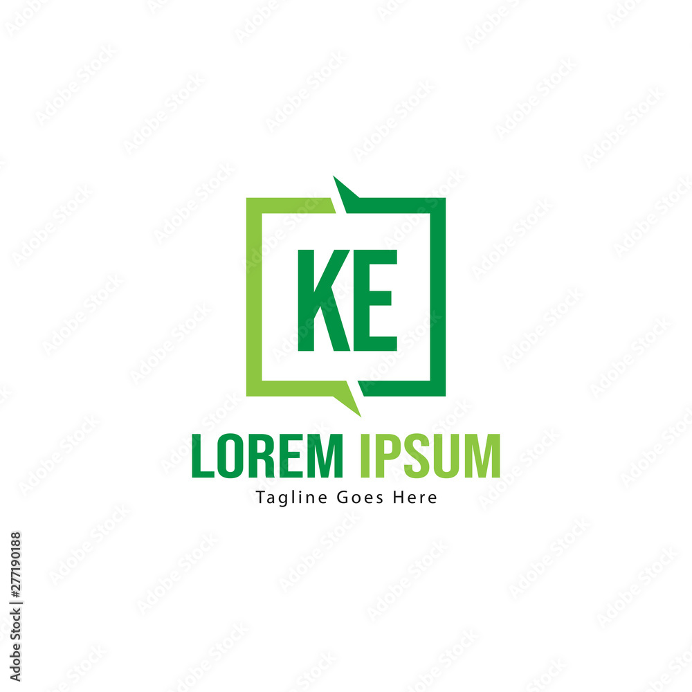 Initial KE logo template with modern frame. Minimalist KE letter logo vector illustration Initial KE logo template with modern frame. Minimalist KE letter logo vector illustration