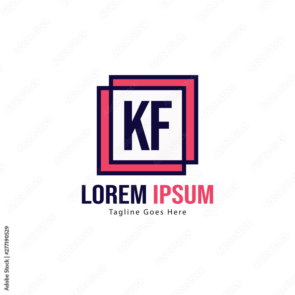 Initial KF logo template with modern frame. Minimalist KF letter logo vector illustration Initial KF logo template with modern frame. Minimalist KF letter logo vector illustration